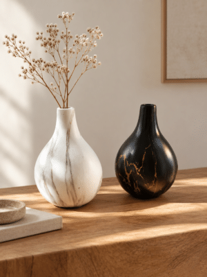 Vase façon marbre